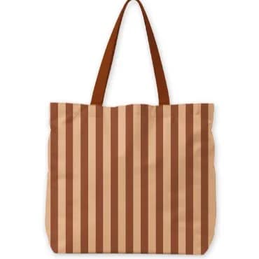 0039767_kp-canvas-tas-stripes-beige-48x15x38cm_4501 Canvas tas | Stripes - Afbeelding 1