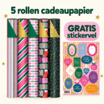 Kerst cadeaupapier | Funky | 5 rollen