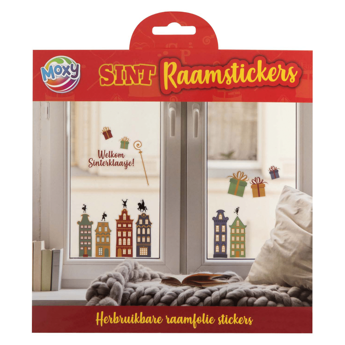 sint raamsticker Raamstickers Sinterklaas | Cadeautjes & huisjes - Afbeelding 1